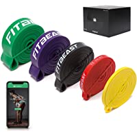 FitBeast Banda de Resistencia con Anclaje para Puerta Almohadilla de Mano（5 Pcs ），Pull Up Bands para Pilates…